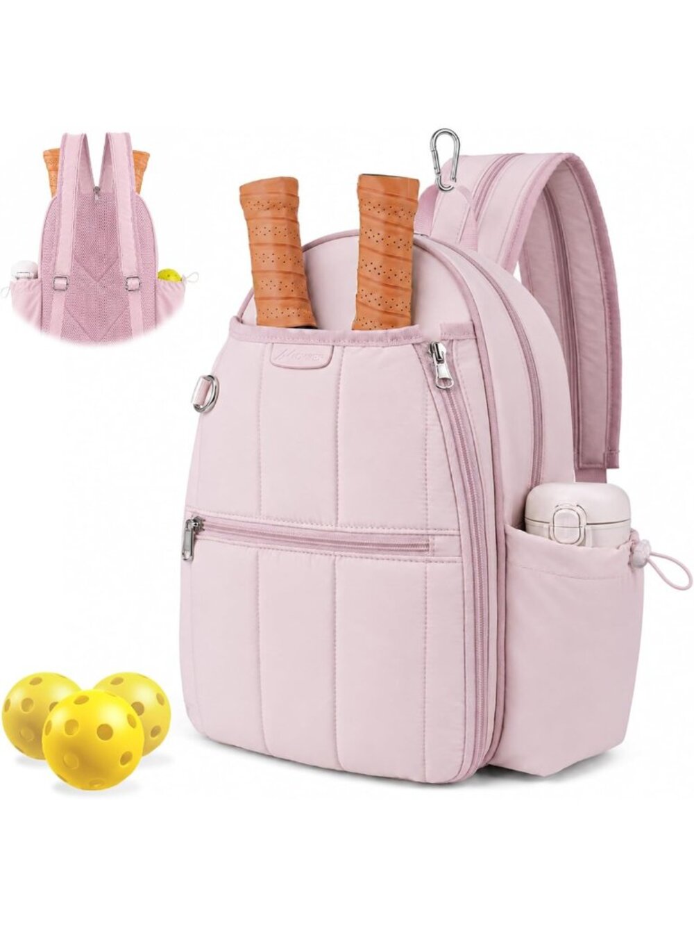 Waterproof Quilted Pickleball Sling Bag | Crossbody Backpack with Pocket & Fence